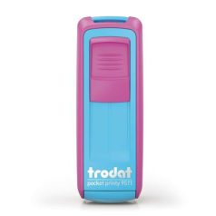   TRODAT Bélyegző, TRODAT "Pocket Printy 9511", pink-türkiz ház, fekete párnával