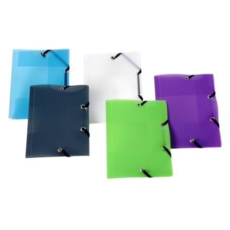 VIQUEL Gumis mappa, 20 mm, PP, A6, VIQUEL "Propyglass Mini", vegyes színek