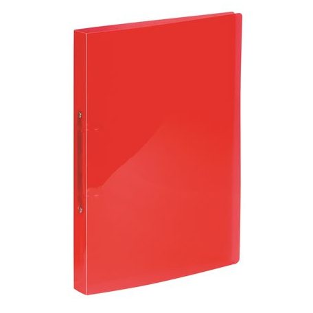 VIQUEL Gyűrűs könyv, 2 gyűrű, 25 mm, A4, PP, VIQUEL "Propyglass", piros