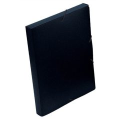   VIQUEL Gumis mappa, 30 mm, PP, A4, VIQUEL "Essentiel", fekete