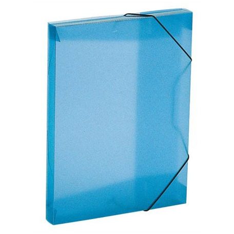 VIQUEL Gumis mappa, 30 mm, PP, A4, VIQUEL "Coolbox", áttetsző  kék