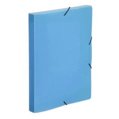   VIQUEL Gumis mappa, 30 mm, PP, A4, VIQUEL "Coolbox", áttetsző kék