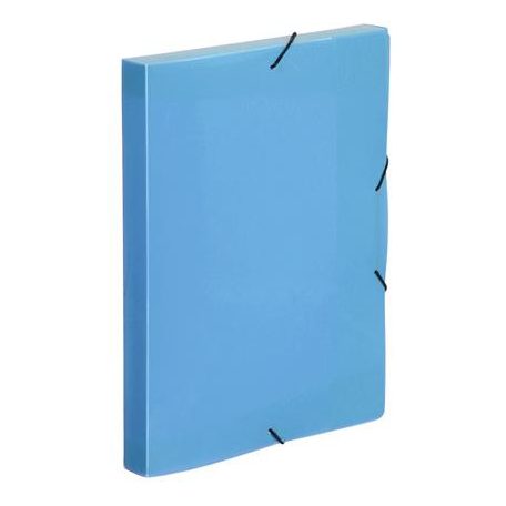 VIQUEL Gumis mappa, 30 mm, PP, A4, VIQUEL "Coolbox", áttetsző kék