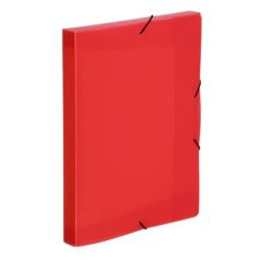   VIQUEL Gumis mappa, 30 mm, PP, A4, VIQUEL "Coolbox", áttetsző piros