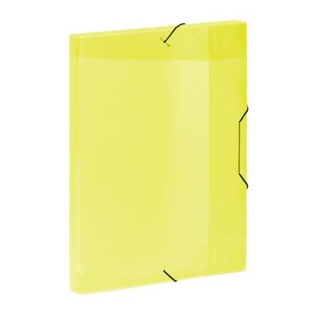 VIQUEL Gumis mappa, 30 mm, PP, A4, VIQUEL "Coolbox", áttetsző sárga