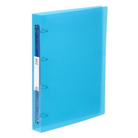 VIQUEL Gyűrűs könyv, 4 gyűrű, 40 mm, A4, maxi, PP, cserélhető címke, VIQUEL "Propyglass", kék