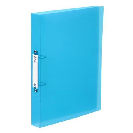 VIQUEL Gyűrűs könyv, 2 gyűrű, 40 mm, A4, maxi, PP, cserélhető címke, VIQUEL "Propyglass", kék