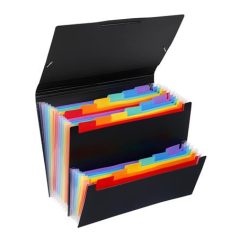   VIQUEL Harmonikamappa, PP, 12+6 rekeszes, VIQUEL "Rainbow Class", fekete