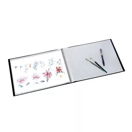 VIQUEL Bemutatómappa, PP, 30 zsebes, A3, fekvő, PP, VIQUEL "Creative Gallery", fekete