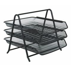   VICTORIA OFFICE Irattálca, fémhálós, 3 részes, VICTORIA OFFICE, fekete