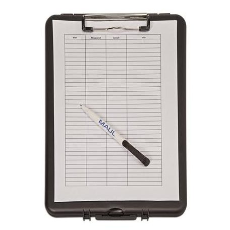 MAUL Felírótábla, A4, műanyag, tárolórekesszel, MAUL, fekete