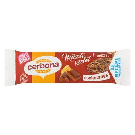 CERBONA Müzliszelet, 20 g, CERBONA, csokoládés