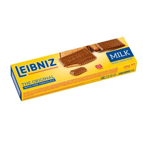 LEIBNIZ Keksz, 125g, LEIBNIZ "Choco", tejcsokoládés