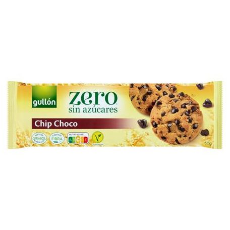 GULLÓN Keksz, 150 g, GULLÓN "Chip Choco", cukormentes, csokidarabokkal