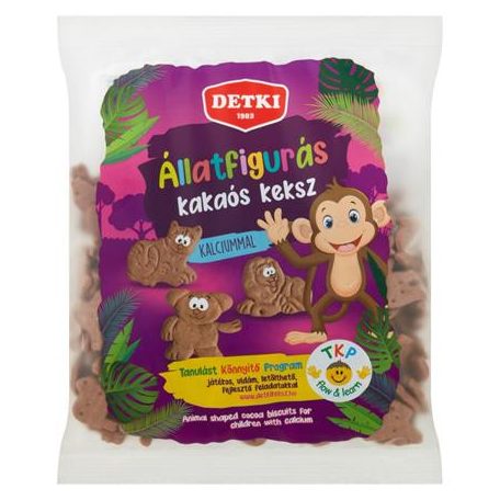 DETKI Kakaós keksz, gyerekeknek, 160 g, DETKI, állatfigurás