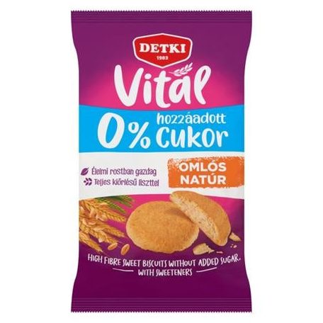 DETKI Omlós keksz, cukormentes, 180 g, DETKI "Vitál", édes
