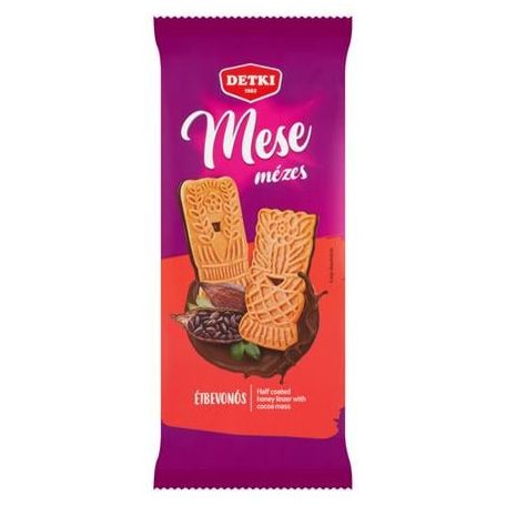 DETKI Mézes linzer, 180 g, DETKI "Mese", kakaós étbevonómasszával félig mártva