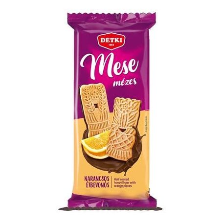 DETKI Mézes linzer, 180 g, DETKI "Mese", narancsdarabokkal, kakaós étbevonómasszával félig mártva