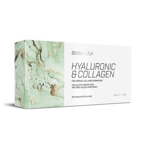 BIOTECH USA Étrend-kiegészítő tabletta, 120 tabletta, BIOTECH USA "Hyaluronic and Collagen"