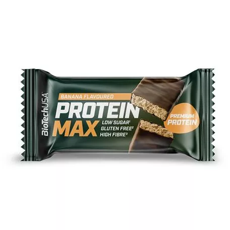 BIOTECH USA Fehérjeszelet, gluténmentes, 45g, BIOTECH USA "Protein Max", banán
