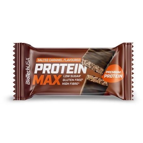 BIOTECH USA Fehérjeszelet, gluténmentes, 45g, BIOTECH USA "Protein Max", sós karamell