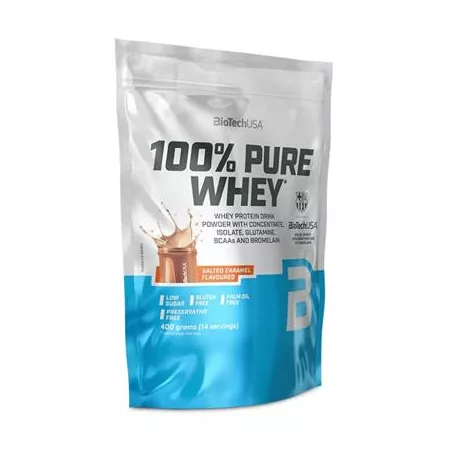 BIOTECH USA Tejsavó fehérjepor, 400g, BIOTECH USA "100% Pure Whey", sós karamell