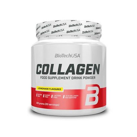 BIOTECH USA Étrend-kiegészítő italpor, 300g, kollagénnel, BIOTECH USA, limonádé
