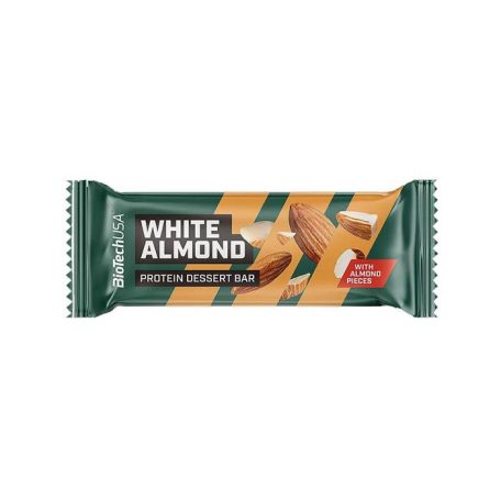 BIOTECH USA Fehérjeszelet, gluténmentes, 50g, BIOTECH USA "Protein Dessert Bar", White Almond