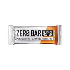   BIOTECH USA Fehérjeszelet, gluténmentes, 50g, BIOTECH USA "Zero Bar", csokoládé-karamell