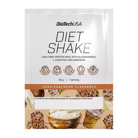 BIOTECH USA Étrend-kiegészítő italpor, 30g, BIOTECH USA "Diet Shake", cookies&cream