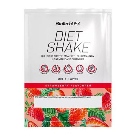 BIOTECH USA Étrend-kiegészítő italpor, 30g, BIOTECH USA "Diet Shake", eper