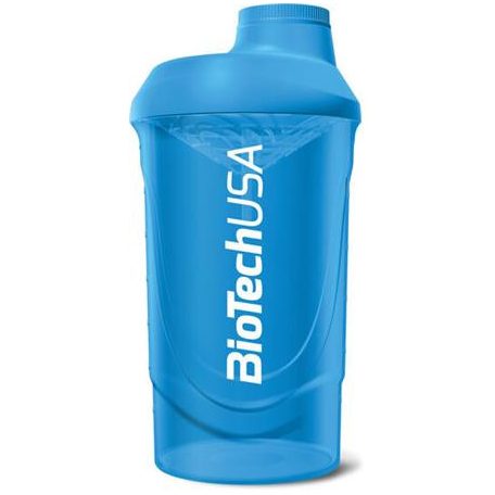 BIOTECH USA Keverőpalack, 600ml, BIOTECH USA "Wave Shaker", kék
