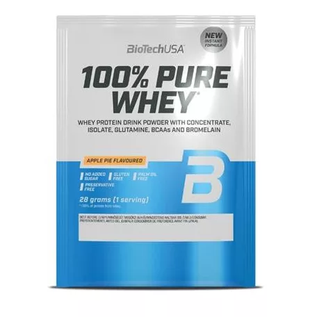 BIOTECH USA Tejsavó fehérjepor, 28g, BIOTECH USA "100% Pure Whey", almás pite