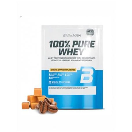 BIOTECH USA Tejsavó fehérjepor, 28g, BIOTECH USA "100% Pure Whey", karamell-cappuccino