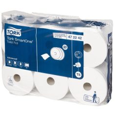   TORK Toalettpapír, T8 rendszer, 2 rétegű, 19,9 cm átmérő, TORK "SmartOne", fehér