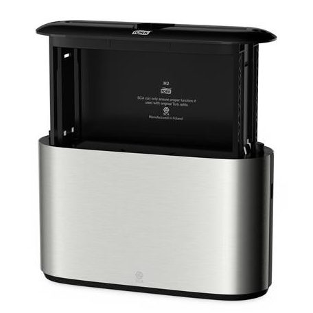 TORK Kéztörlő adagoló, pultra tehető, H2 rendszer, Image Line, TORK "Xpress Multifold", rozsdamentes