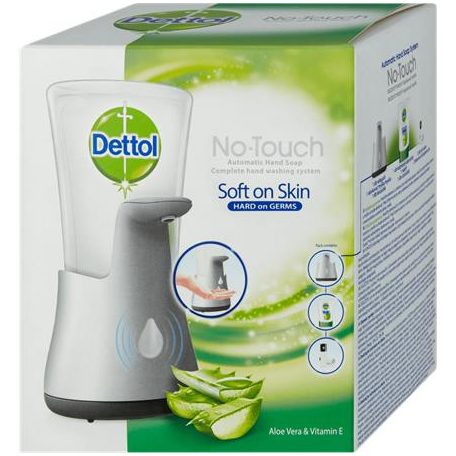 DETTOL Folyékony szappan adagoló, szenzoros, Aloe Vera és E vitamin utántöltővel, DETTOL
