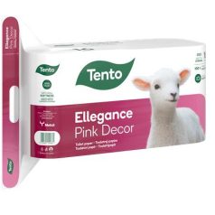   TENTO Toalettpapír, 3 rétegű, kistekercses, 16 tekercs, TENTO "Ellegance Pink Decor", fehér