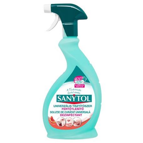SANYTOL Általános tisztító- és fertőtlenítő spray, 500 ml, SANYTOL, grapefruit
