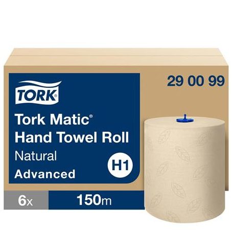 TORK Kéztörlő, tekercses, 2 rétegű, H1 rendszer, Advanced, TORK "Matic", natúr