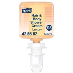   TORK Krémtusfürdő és sampon, 0,525 l, S5 rendszer, Premium, TORK "Mini Luxus", borostyán