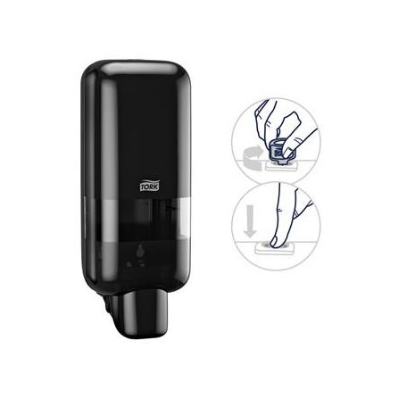 TORK Hab- és folyékony szappan és kézfertőtlenítő adagoló, S4 rendszer, TORK, fekete