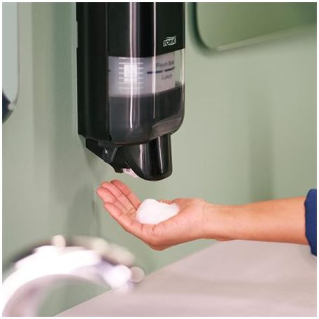 TORK Hab- és folyékony szappan és kézfertőtlenítő adagoló, S4 rendszer, TORK, fekete