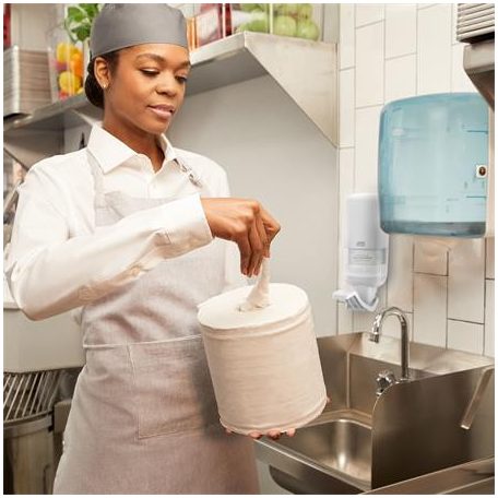 TORK Folyékony szappan és kézfertőtlenítő adagoló, S4 rendszer, TORK "Könyökkaros", fehér