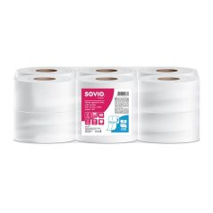   SOVIO Toalettpapír, 2 rétegű, 124,8 m, 18 cm átmérő, SOVIO