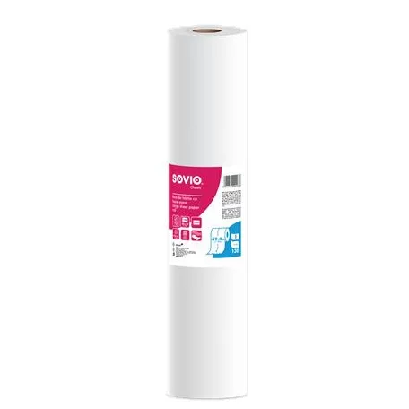 SOVIO Vizsgálóasztal terítő, 2 rétegű, 59 cm x 50 m, 130 lap, SOVIO