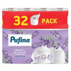   PUFINA Toalettpapír, 3 rétegű, kistekercses, 32 tekercs, PUFINA "Lavender Fields", levendula illattal