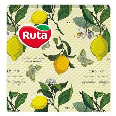 RUTA Szalvéta, 1/4 hajtogatott, 2 rétegű, 33x33 cm, 20 db, RUTA "Kitchen"