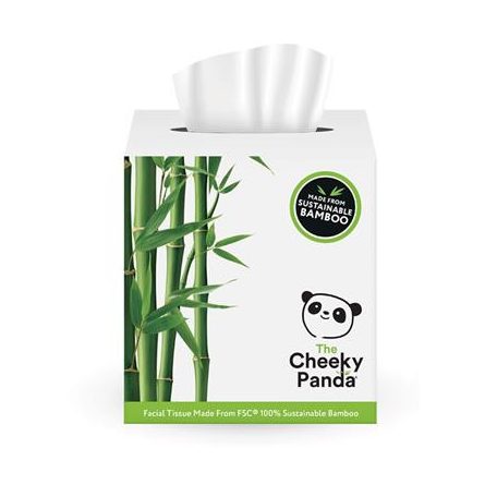 CHEEKY PANDA Kozmetikai kendő, bambusz, 3 rétegű, 56 lap, CHEEKY PANDA, fehér