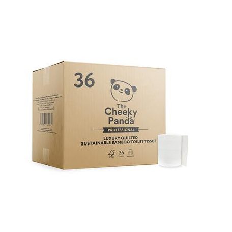 CHEEKY PANDA Toalettpapír, bambusz, 3 rétegű, kistekercses, 36 tekercs, CHEEKY PANDA, fehér